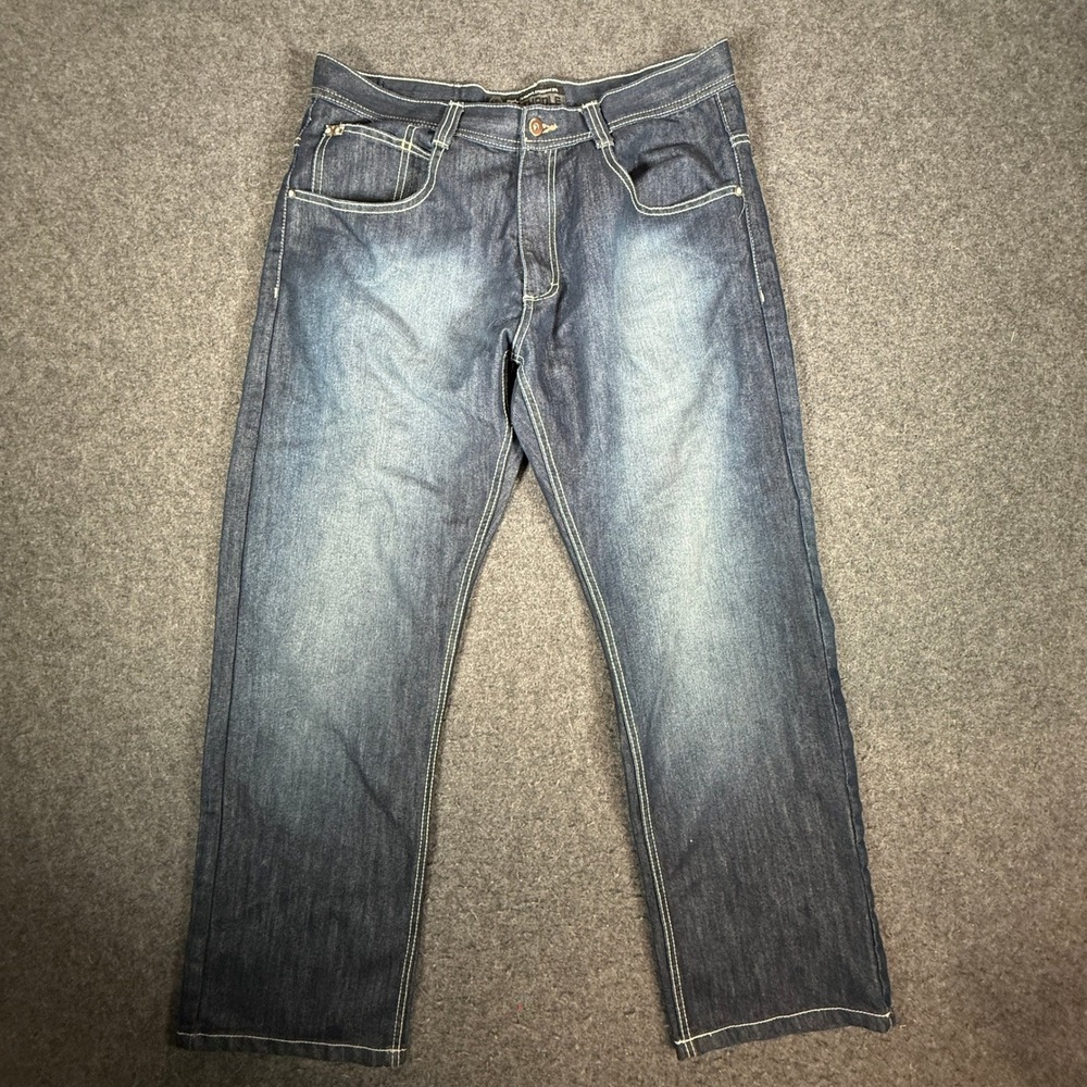 Y2K Southpole Jeans Men's 38x31 Altered Dark Wash Baggy Hip Hop Streetwear Denim